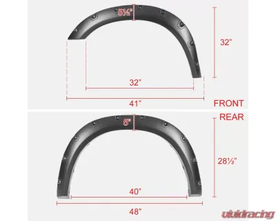 Spec-D Smooth Pocket Rivet Style Fender Flares Set Dodge RAM 2500 | 3500 2019-2021 - FDF-RAM1925A-PK-MP