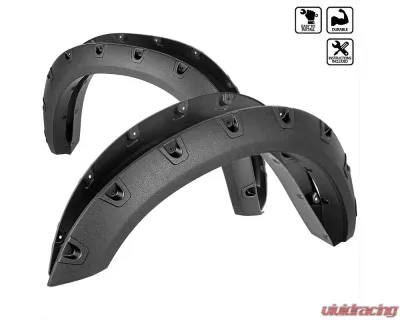 Spec-D Textured Pocket Rivet Style Fender Flares Set Dodge RAM 2500 | 3500 2019-2021 - FDF-RAM1925B-PK-MP