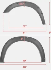 Spec-D Textured Pocket Rivet Style Fender Flares Set Dodge RAM 2500 | 3500 2019-2021                                     - FDF-RAM1925B-PK-MP - Image 2