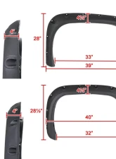 Spec-D Textured Rivet Style Fender Flares Dodge RAM 1994-2001                                     - FDF-RAM94-TS-RS - Image 2