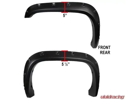 Spec-D Smooth Rivet Style Fender Flares Dodge RAM 1994-2001 - FDF-RAM94A-PK-MP