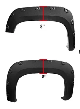 Spec-D Textured Rivet Style Fender Flares GMC Sierra 2007-2013                                     - FDF-SIE07-TS-RS - Image 2
