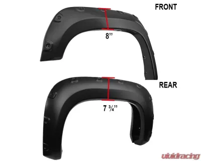 Spec-D Matte Black Polypropylene Fender Flares GMC Sierra 2007-2013 - FDF-SIE07A-PK-MP