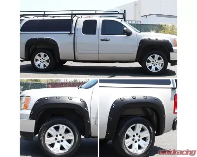 Spec-D Matte Black Polypropylene Fender Flares GMC Sierra 2007-2013 - FDF-SIE07A-PK-MP