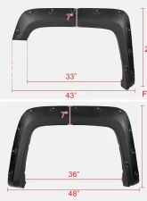 Spec-D Textured Rivet Style Fender Flares GMC Sierra 2016-2018                                     - FDF-SIE16-TS-MP - Image 2