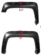 Spec-D Smooth Rivet Style Fender Flares GMC Sierra 2016-2018                                     - FDF-SIE16A-PK-MP - Image 2