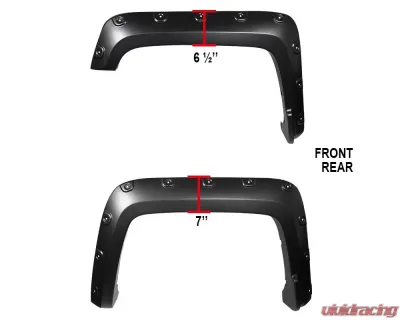 Spec-D Smooth Rivet Style Fender Flares GMC Sierra 2016-2018 - FDF-SIE16A-PK-MP