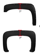 Spec-D Black Rugged Texture Rivet Style Fender Flares Chevrolet Silverado 2007-2013                                     - FDF-SIV07-TS-RS - Image 2