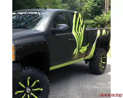 Spec-D Black Rugged Texture Rivet Style Fender Flares Chevrolet Silverado 2007-2013 - FDF-SIV07-TS-RS