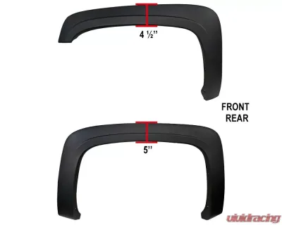 Spec-D Smooth Factory OE Style Fender Flares Chevrolet Silverado 2007-2013 - FDF-SIV07BK-MP