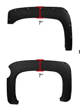 Spec-D 69.3" Bed Textured Factory OE Style Fender Flares Chevrolet Silverado 1500 2007-2013                                     - FDF-SIV07SB-TS-RS - Image 2