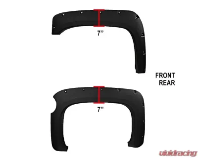 Spec-D 69.3" Bed Textured Factory OE Style Fender Flares Chevrolet Silverado 1500 2007-2013 - FDF-SIV07SB-TS-RS
