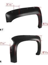 Spec-D Short Bed Smooth Rivet Style Fender Flares Chevrolet Silverado 2500 | 3500 2014-2018                                     - FDF-SIV14SBA-PK-MP - Image 2