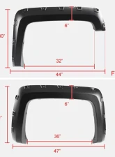 Spec-D Rivet Style Fender Flares Chevrolet Silverado 2500 | 3500 2014-2018                                     - FDF-SIV14V2-PK-MP - Image 2