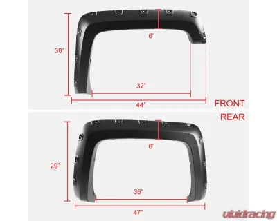 Spec-D Rivet Style Fender Flares Chevrolet Silverado 2500 | 3500 2014-2018 - FDF-SIV14V2-PK-MP