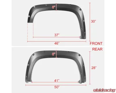 Spec-D Pocket Rivet Style Fender Flares Set Chevrolet Silverado 2500 | 3500 2019-2021 - FDF-SIV2025A-PK-MP