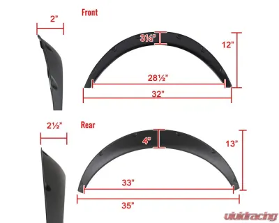 Spec-D Universal Extra Wide Body Wheel Fender Flares Set - FDF-UNV1001