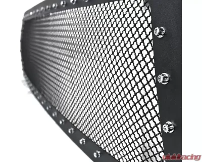 Spec-D Rivet Style Black Stainless Steel Mesh Grille Center Insert Ford F-150 2004-2008 - HBG-F15004BKSS-YH