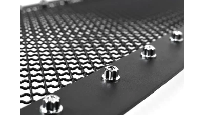 Spec-D Rivet Style Black Stainless Steel Mesh Grille Center Insert Ford F-150 2004-2008                                     - HBG-F15004BKSS-YH - Image 3