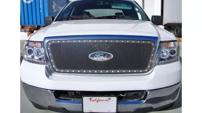Spec-D Rivet Style Black Stainless Steel Mesh Grille Center Insert Ford F-150 2004-2008                                     - HBG-F15004BKSS-YH - Image 10