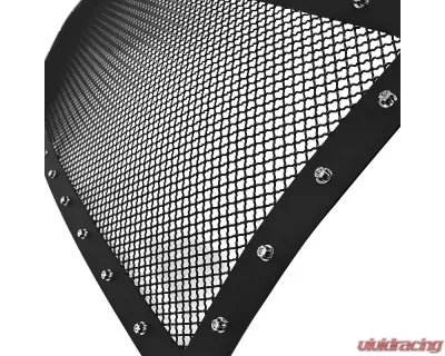 Spec-D Rivet Style Black Stainless Steel Mesh Grille Center Insert Ford F-150 2009-2012 - HBG-F15009BKSS-YH