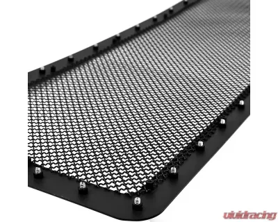 Spec-D Rivet Style Black Stainless Steel Mesh Grille Center Insert Ford F-150 2009-2012 - HBG-F15009BKSS-YH