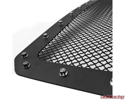 Spec-D Rivet Style Black Stainless Steel Mesh Grille Center Insert Ford F-Series 2011-2016 - HBG-F25011BKSS-YH