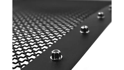 Spec-D Rivet Style Black Stainless Steel Mesh Grille Center Insert Ford F-Series 2011-2016                                     - HBG-F25011BKSS-YH - Image 4