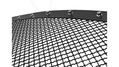 Spec-D Rivet Style Black Stainless Steel Mesh Grille Center Insert Ford F-Series 2011-2016                                     - HBG-F25011BKSS-YH - Image 5