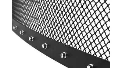 Spec-D Rivet Style Black Stainless Steel Mesh Grille Center Insert Ford F-Series 2011-2016                                     - HBG-F25011BKSS-YH - Image 6