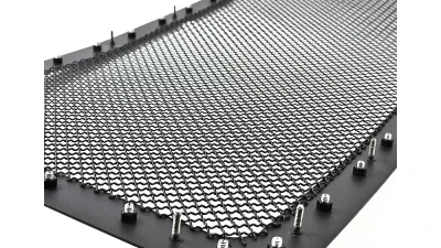 Spec-D Rivet Style Black Stainless Steel Mesh Grille Center Insert Ford F-Series 2011-2016                                     - HBG-F25011BKSS-YH - Image 7