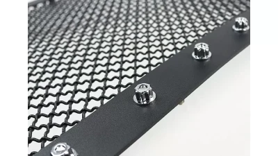 Spec-D Rivet Style Black Stainless Steel 3PC Mesh Grille Insert Ford F-Series | Excursion 1999-2004                                     - HBG-F25099BKSS-YH - Image 5