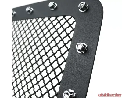 Spec-D Rivet Style Black Stainless Steel 3PC Mesh Grille Insert Ford F-Series | Excursion 1999-2004 - HBG-F25099BKSS-YH