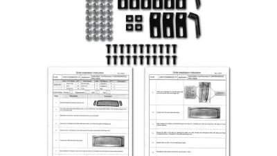 Spec-D Rivet Style Black Stainless Steel 3PC Mesh Grille Insert Ford F-Series | Excursion 1999-2004                                     - HBG-F25099BKSS-YH - Image 9