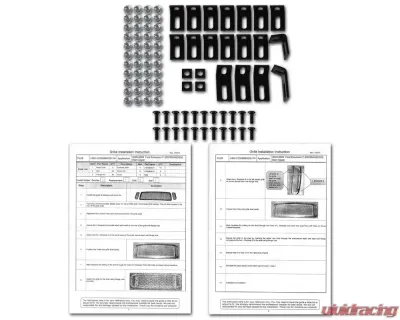 Spec-D Rivet Style Black Stainless Steel 3PC Mesh Grille Insert Ford F-Series | Excursion 1999-2004 - HBG-F25099BKSS-YH