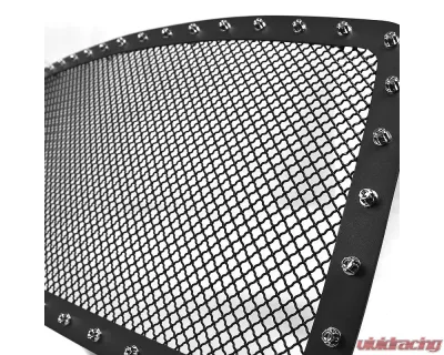 Spec-D Rivet Style Black Stainless Steel Mesh Grille Insert Dodge Ram 2002-2005 - HBG-RAM02BKSS-YH