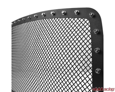 Spec-D Rivet Style Black Stainless Steel Mesh Grille Insert Dodge Ram 2002-2005 - HBG-RAM02BKSS-YH