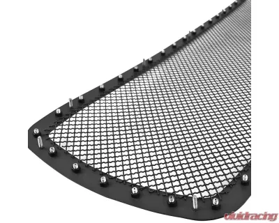 Spec-D Rivet Style Black Stainless Steel Mesh Grille Insert Dodge Ram 2002-2005 - HBG-RAM02BKSS-YH