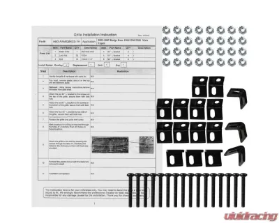 Spec-D Rivet Style Black Stainless Steel Mesh Grille Insert Dodge Ram 2002-2005 - HBG-RAM02BKSS-YH