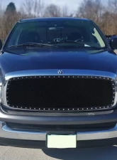 Spec-D Rivet Style Black Stainless Steel Mesh Grille Insert Dodge Ram 2002-2005                                     - HBG-RAM02BKSS-YH - Image 10
