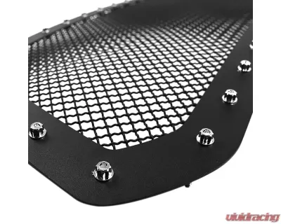 Spec-D Rivet Style Black Stainless Steel Mesh Grille Insert Dodge Ram 1500 2013-2018 - HBG-RAM1315BKSS-YH