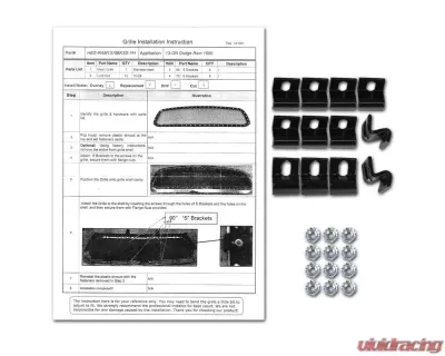 Spec-D Rivet Style Black Stainless Steel Mesh Grille Insert Dodge Ram 1500 2013-2018 - HBG-RAM1315BKSS-YH