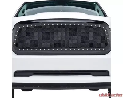 Spec-D Rivet Style Black Stainless Steel Mesh Grille Insert Dodge Ram 1500 2013-2018 - HBG-RAM1315BKSS-YH