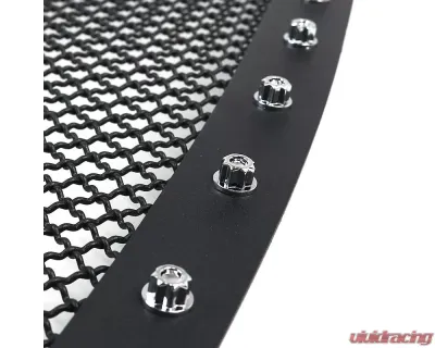 Spec-D Rivet Style Black Stainless Steel Mesh Grille Insert GMC Sierra 2003-2006 - HBG-SIE0315BKSS-YH