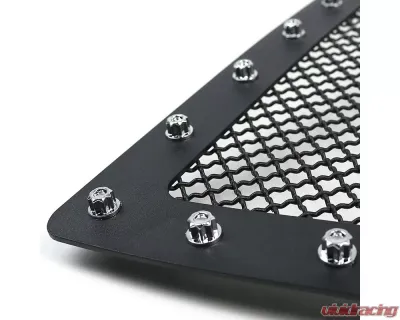 Spec-D Rivet Style Black Stainless Steel Mesh Grille Insert GMC Sierra 2003-2006 - HBG-SIE0315BKSS-YH