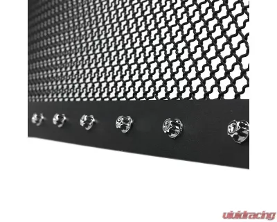 Spec-D Rivet Style Black Stainless Steel Mesh Grille Insert GMC Sierra 2007-2013 - HBG-SIE0715BKSS-YH