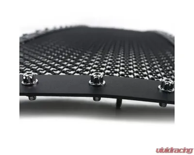 Spec-D Rivet Style Black Stainless Steel Mesh Grille Insert GMC Sierra 2007-2013 - HBG-SIE0715BKSS-YH