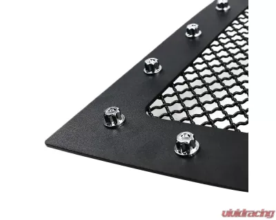 Spec-D Rivet Style Black Stainless Steel Mesh Grille Insert GMC Sierra 2007-2013 - HBG-SIE0715BKSS-YH