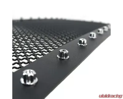 Spec-D Rivet Style Black Stainless Steel Mesh Grille Insert GMC Sierra 2007-2013 - HBG-SIE0715BKSS-YH