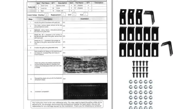 Spec-D Rivet Style Black Stainless Steel Mesh Grille Insert GMC Sierra 2007-2013                                     - HBG-SIE0715BKSS-YH - Image 9